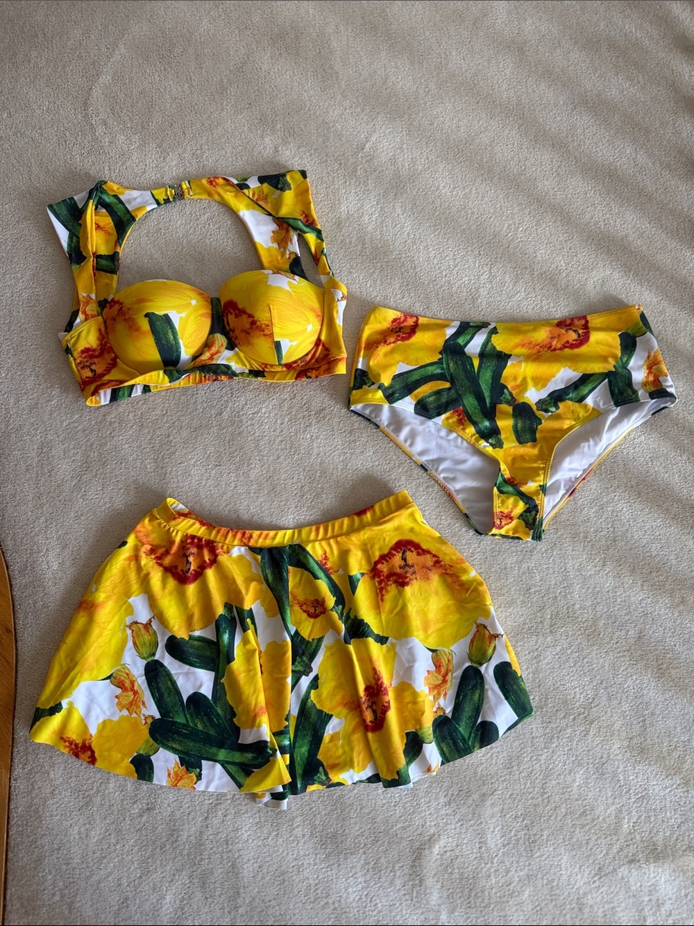 Matching plus sized bikini with swim skirt